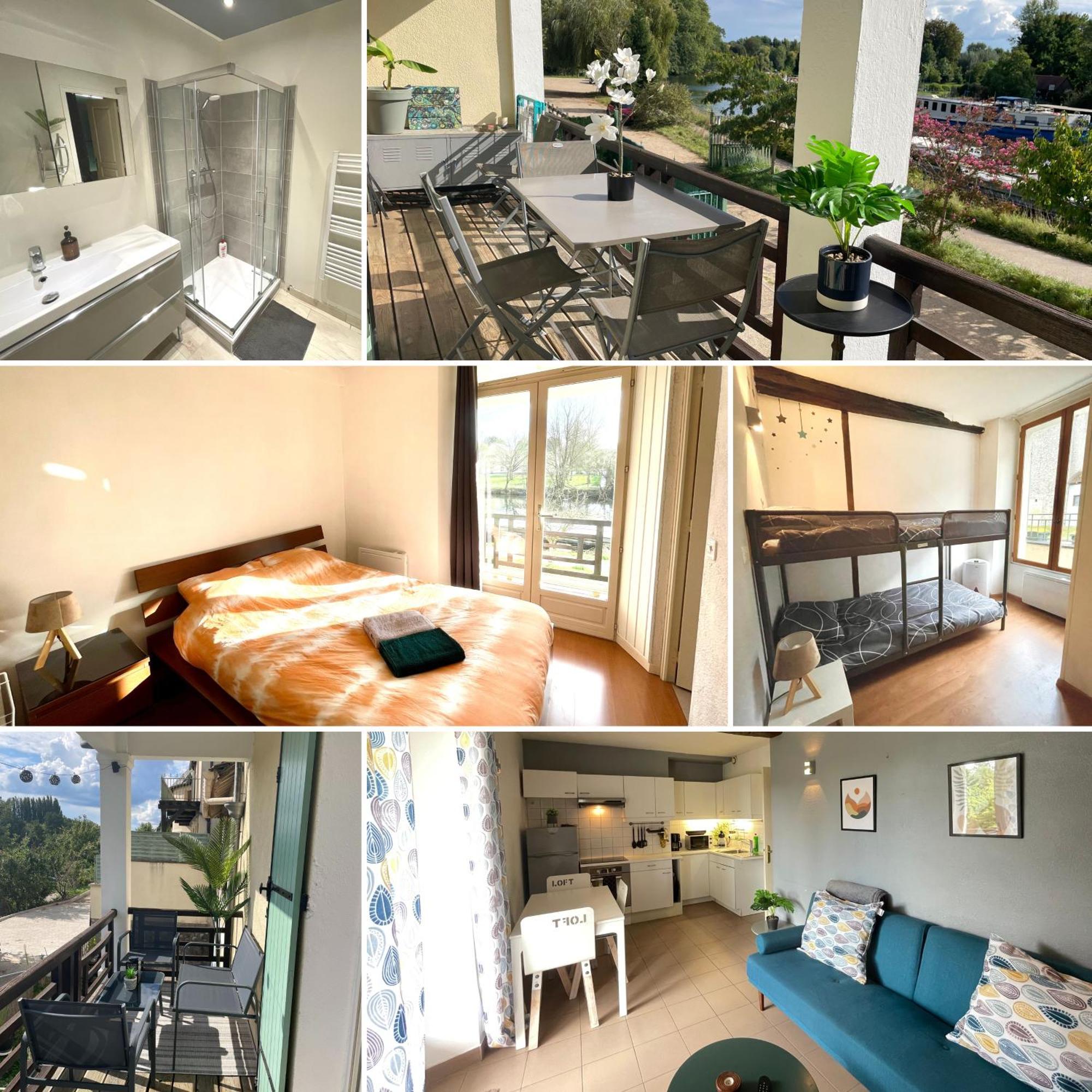 T3-Balcon Plein Sud-Acces Direct Au Bord Du Loing Apartment Moret sur Loing Bagian luar foto